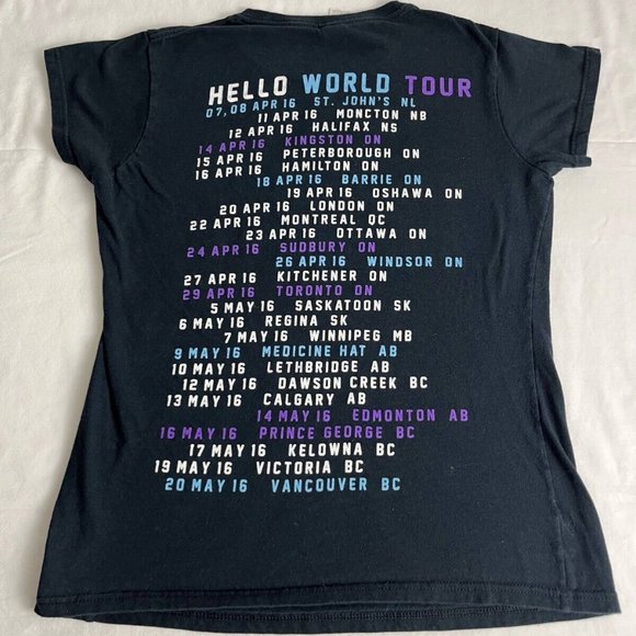 Gildan T-Shirt Top Women Size M Black Hedley Canadian Tour 2016 Crew Neck Cotton - Picture 2 of 6